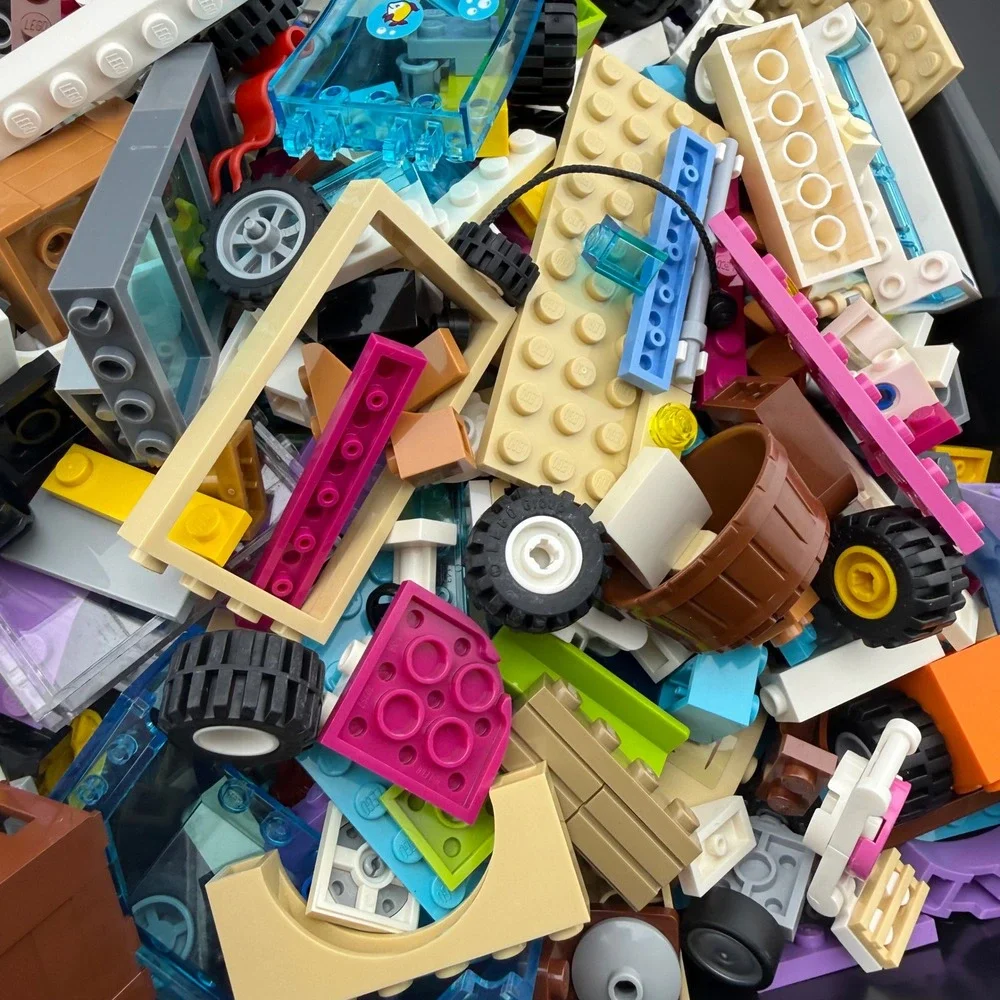 Lego Bulk Lot 2lb Mixed Multicolor Bricks Plates Wheels Specialty Pieces - Picture 4 of 5